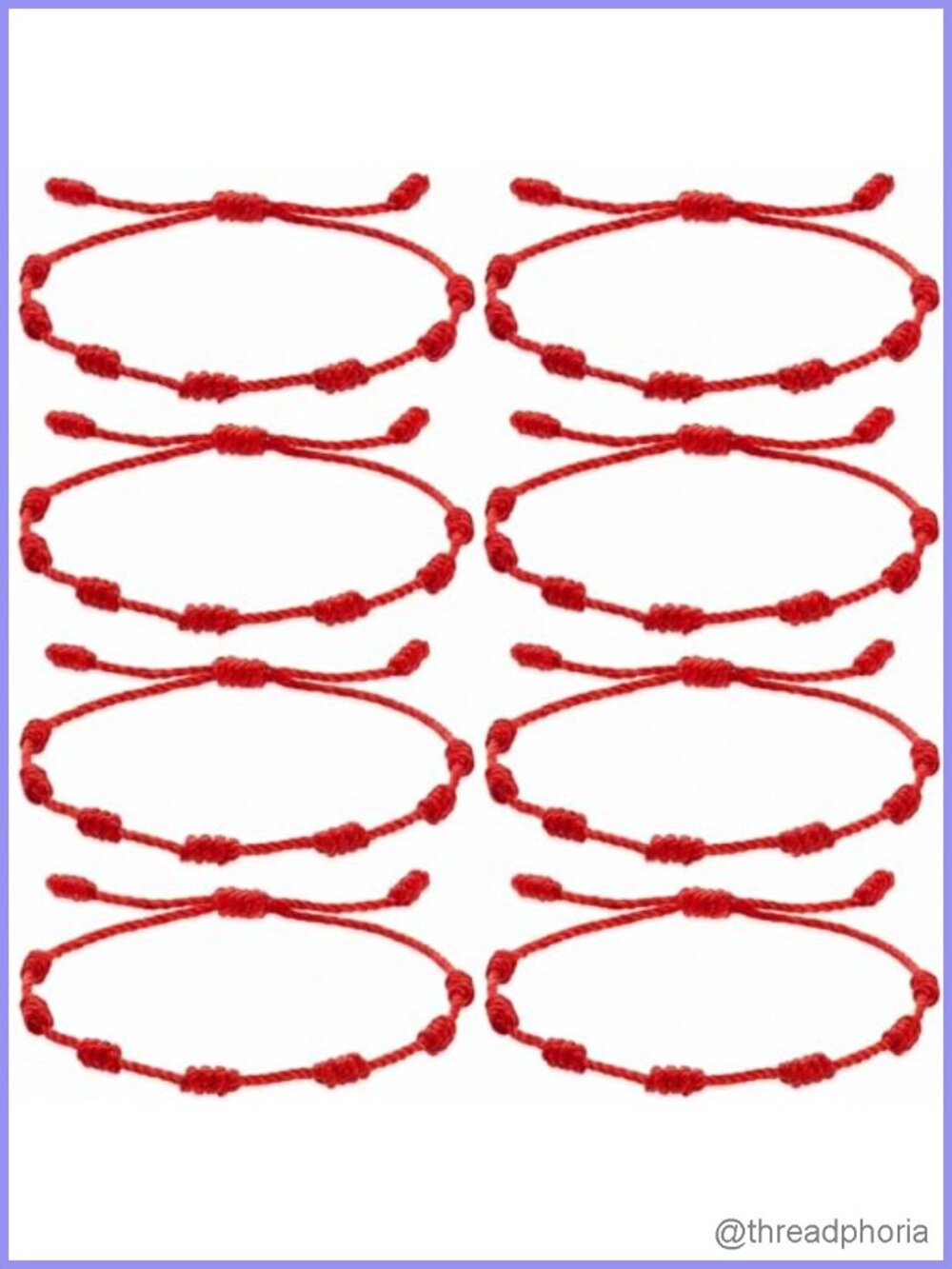 8 Pcs Red String Bracelet Set 7 Knot Adjustable Evil Eye Protection Lucky Charm